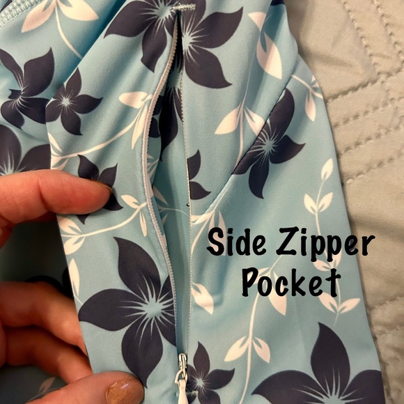 Athletic Skort, Midi, Blue Floral, Size Medium - Picture 4 of 11